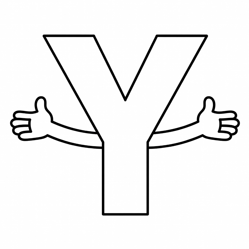 Letter Y coloring page
