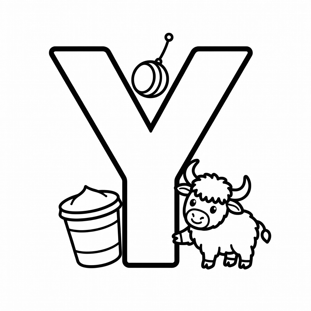 Letter Y coloring page