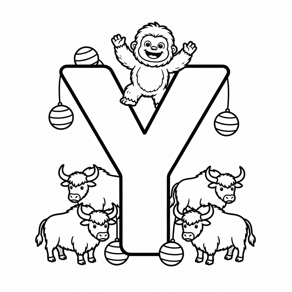 Letter Y coloring page