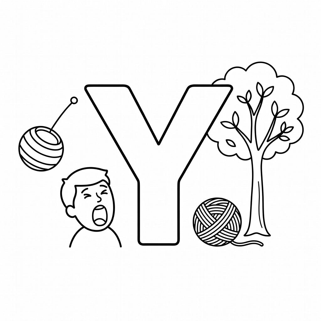 Letter Y coloring page