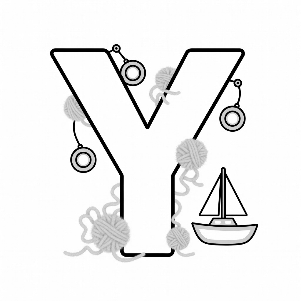 Letter Y coloring page