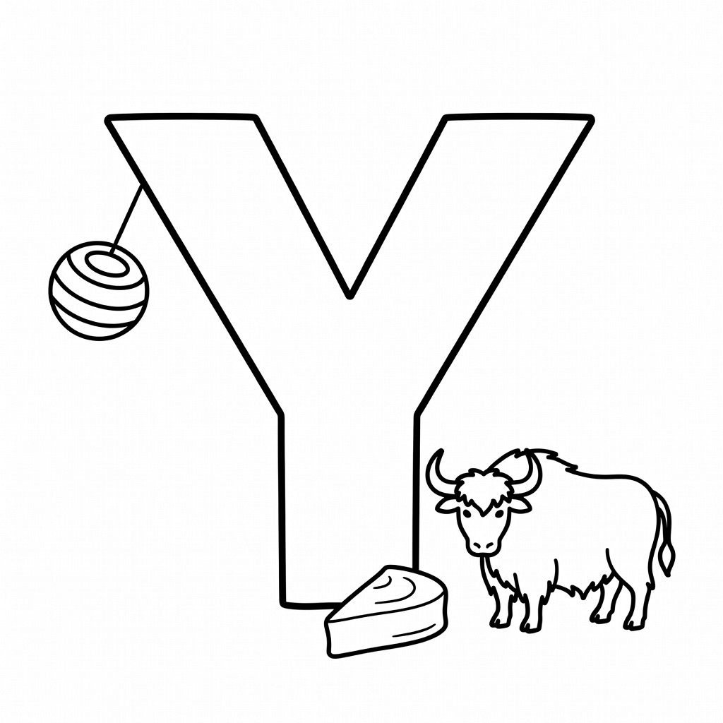 Letter Y coloring page