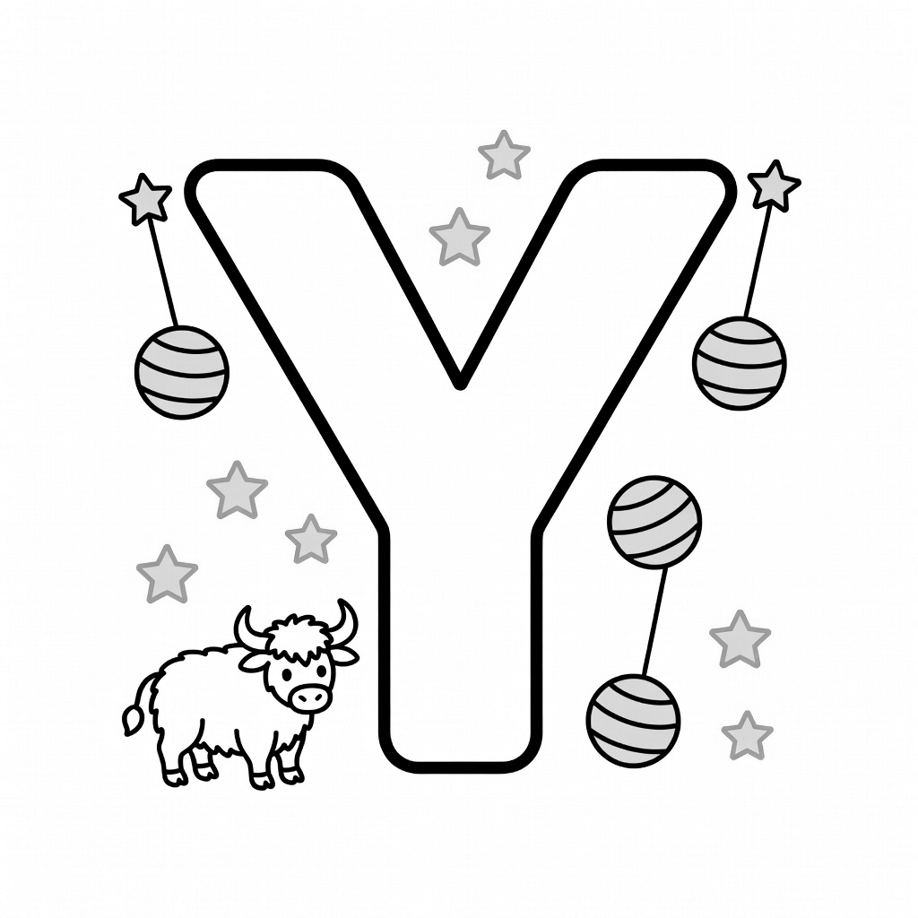 Letter Y coloring page