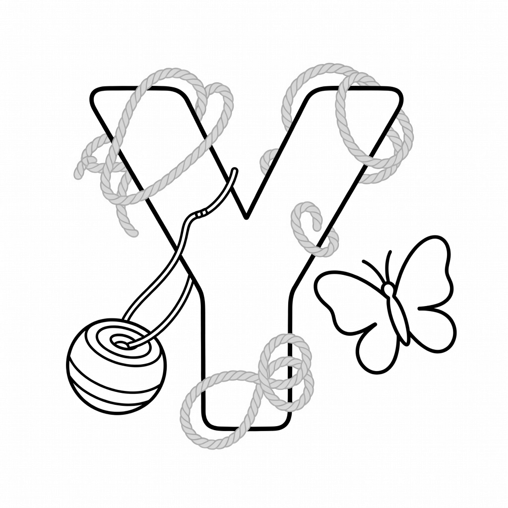 Letter Y coloring page