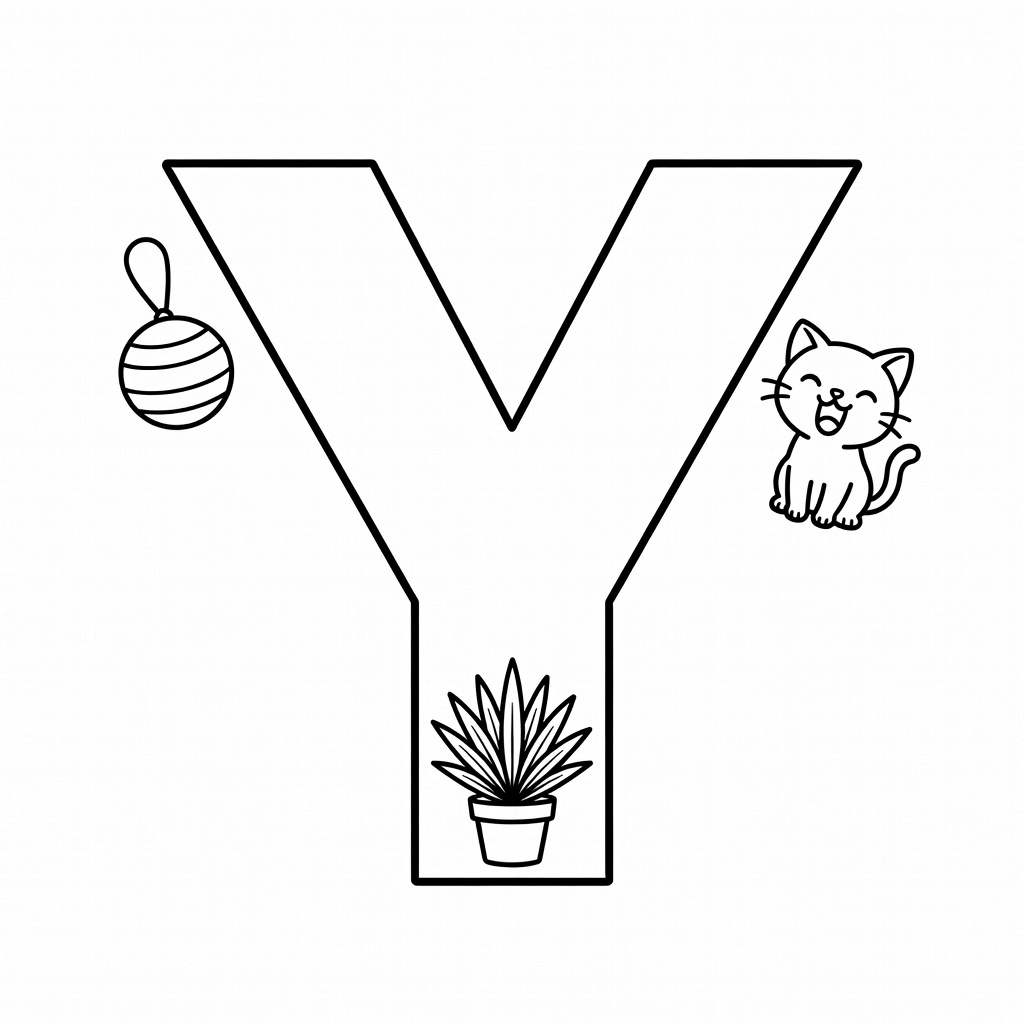 Letter Y coloring page