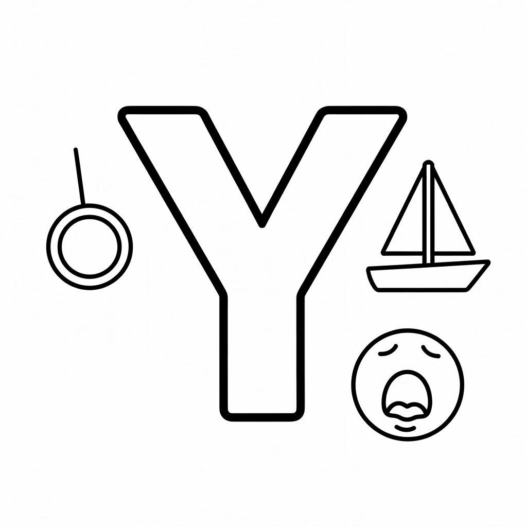 Letter Y coloring page