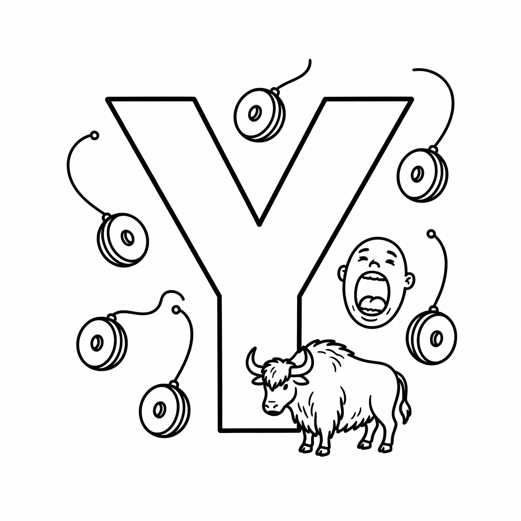 Letter Y coloring page