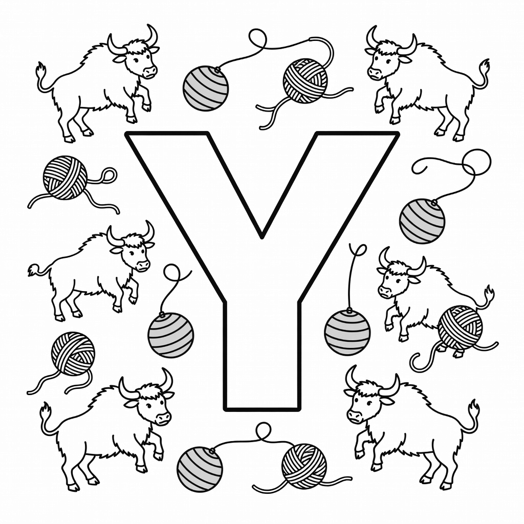 Letter Y coloring page