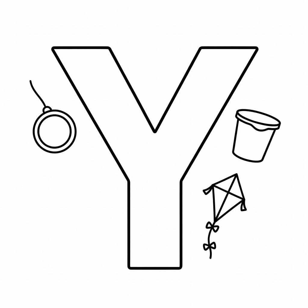 Letter Y coloring page