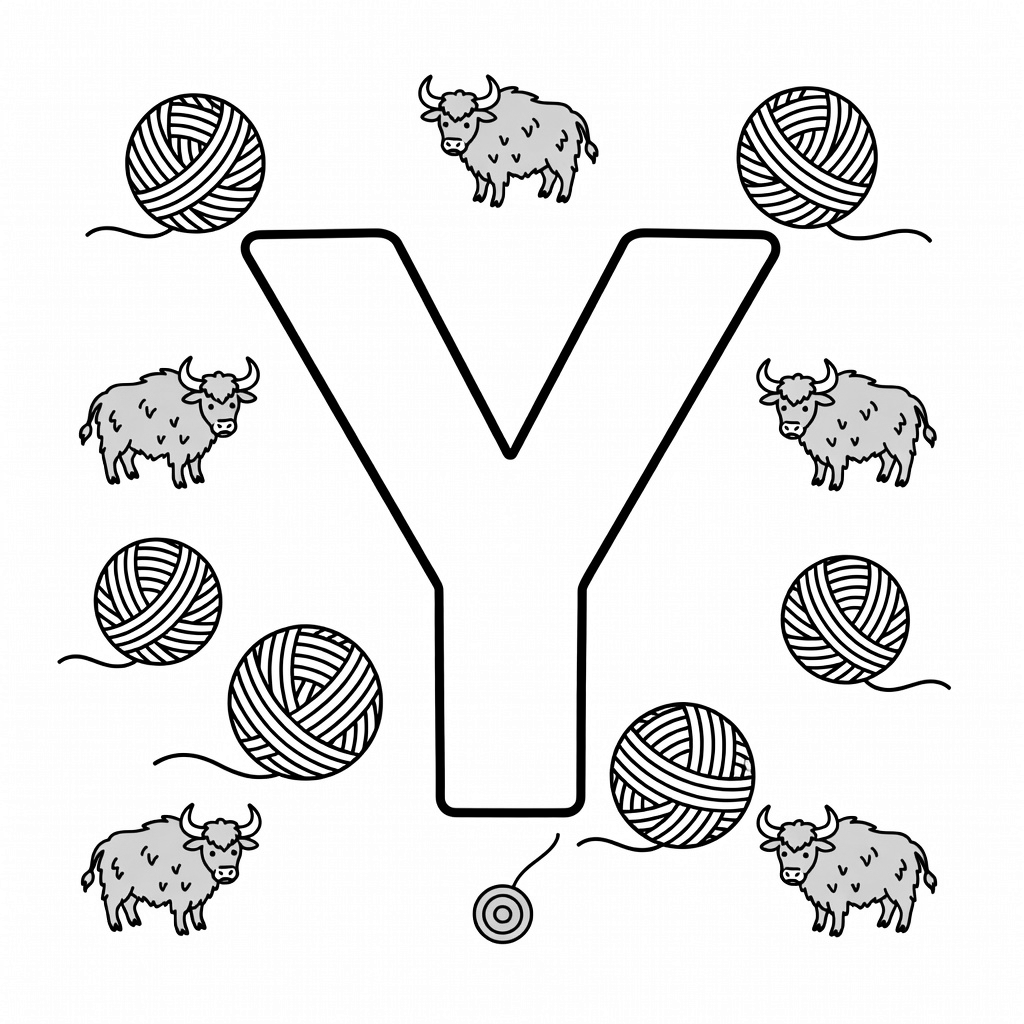 Letter Y coloring page