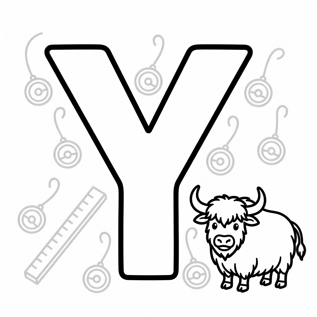 Letter Y coloring page