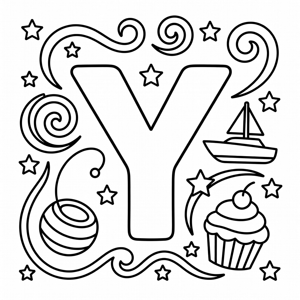 Letter Y coloring page