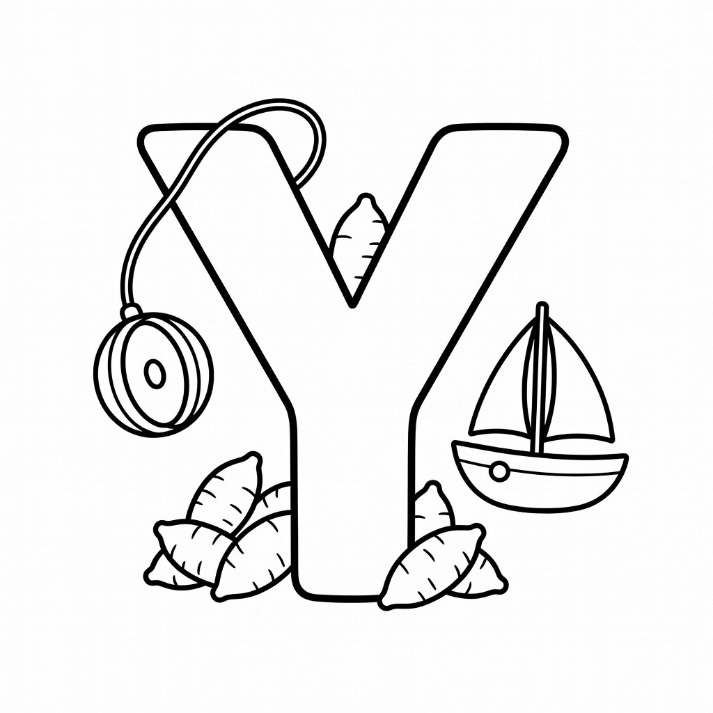 Letter Y coloring page