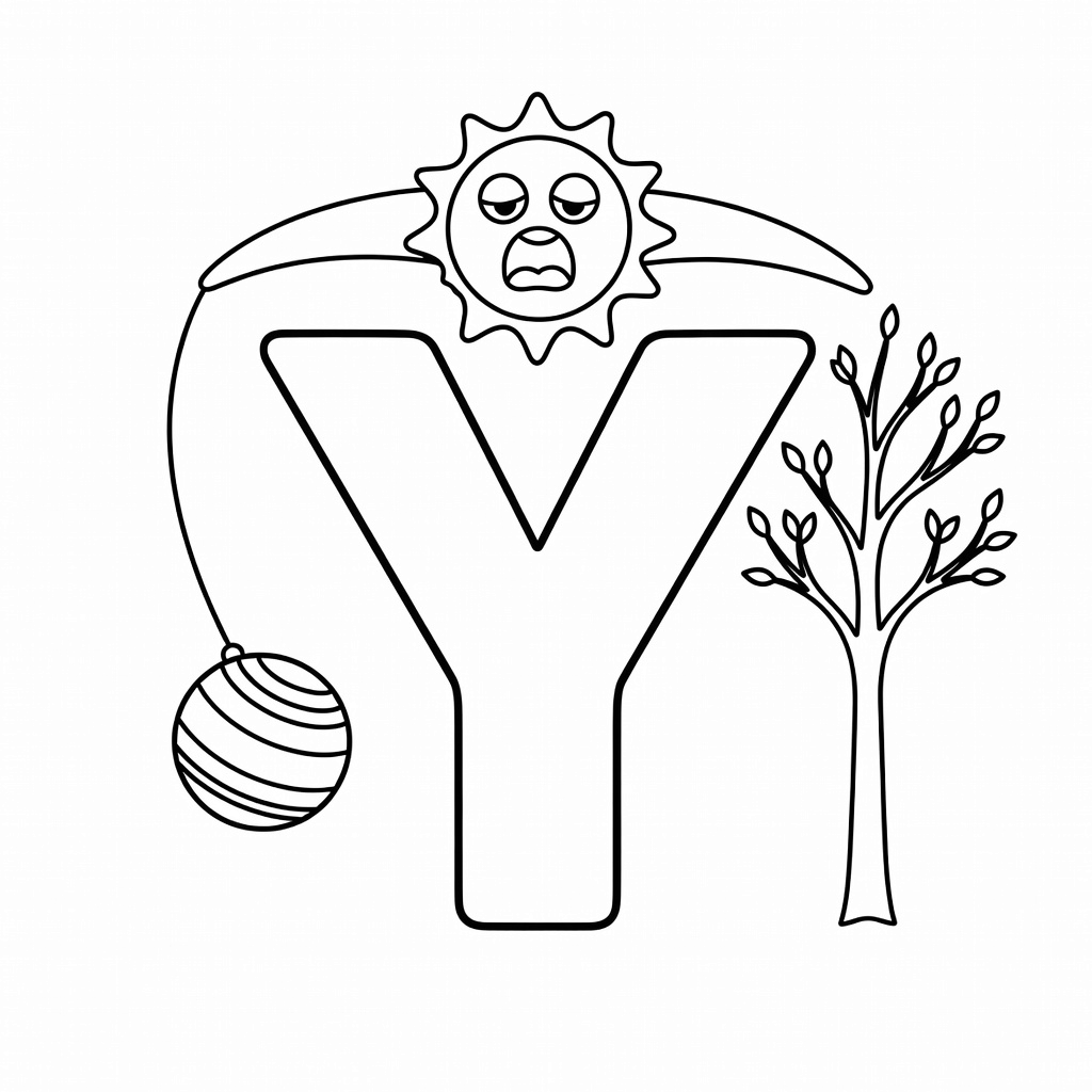 Letter Y coloring page