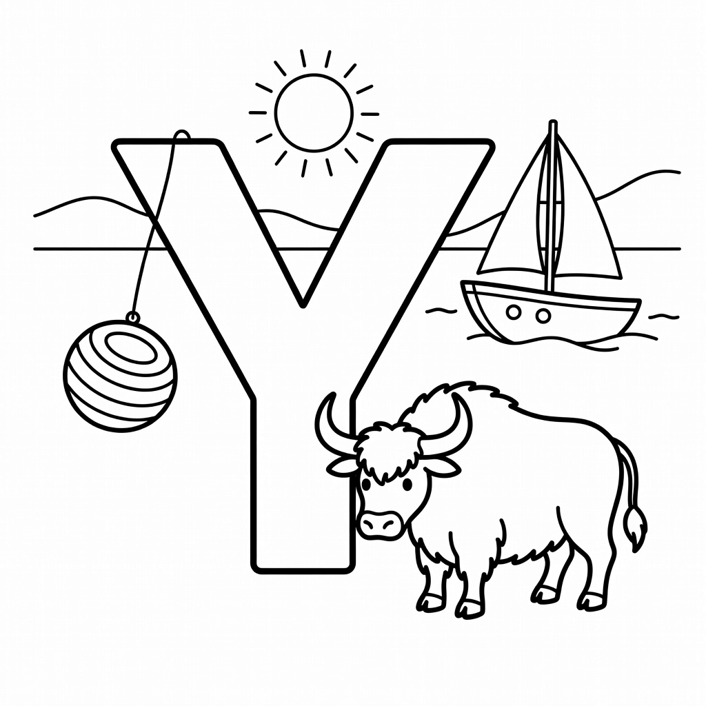 Letter Y coloring page