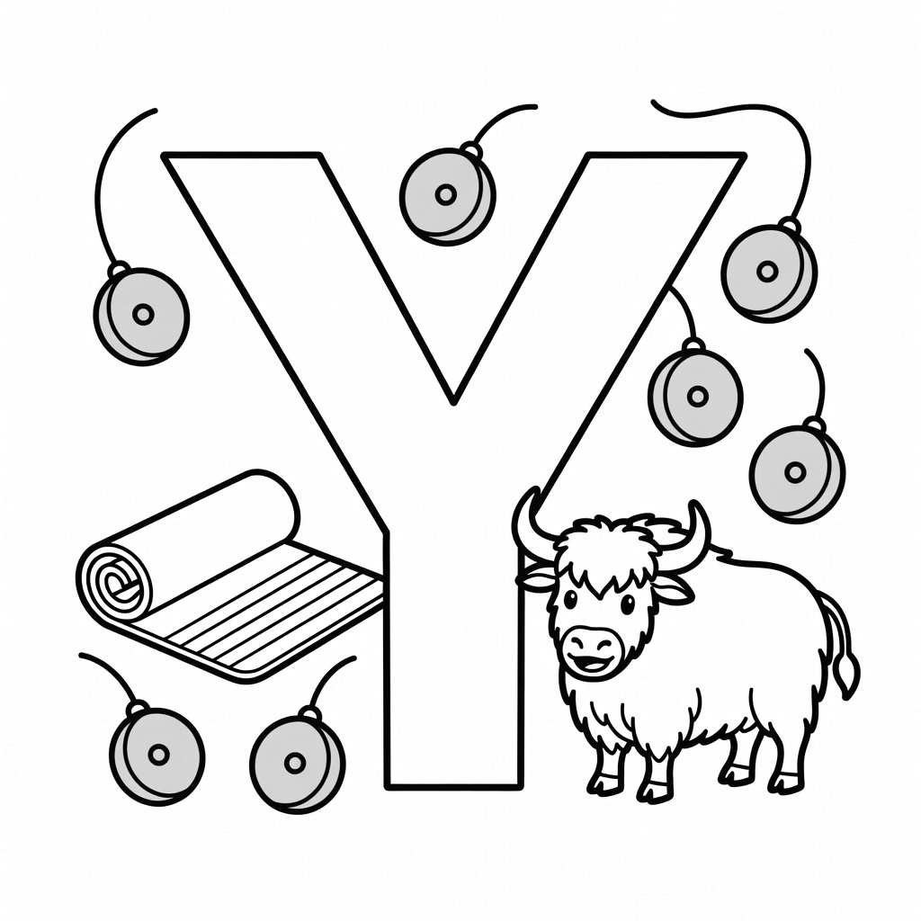 Letter Y coloring page