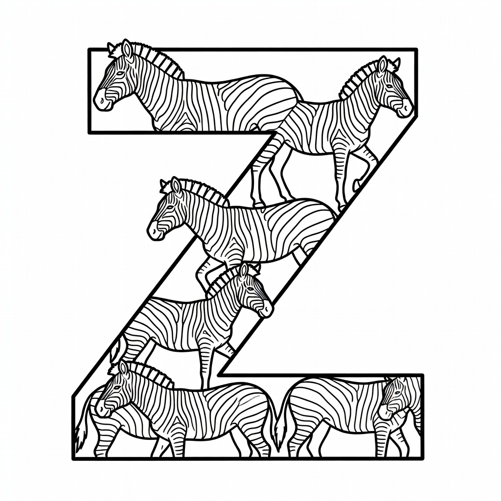 Letter Z coloring page