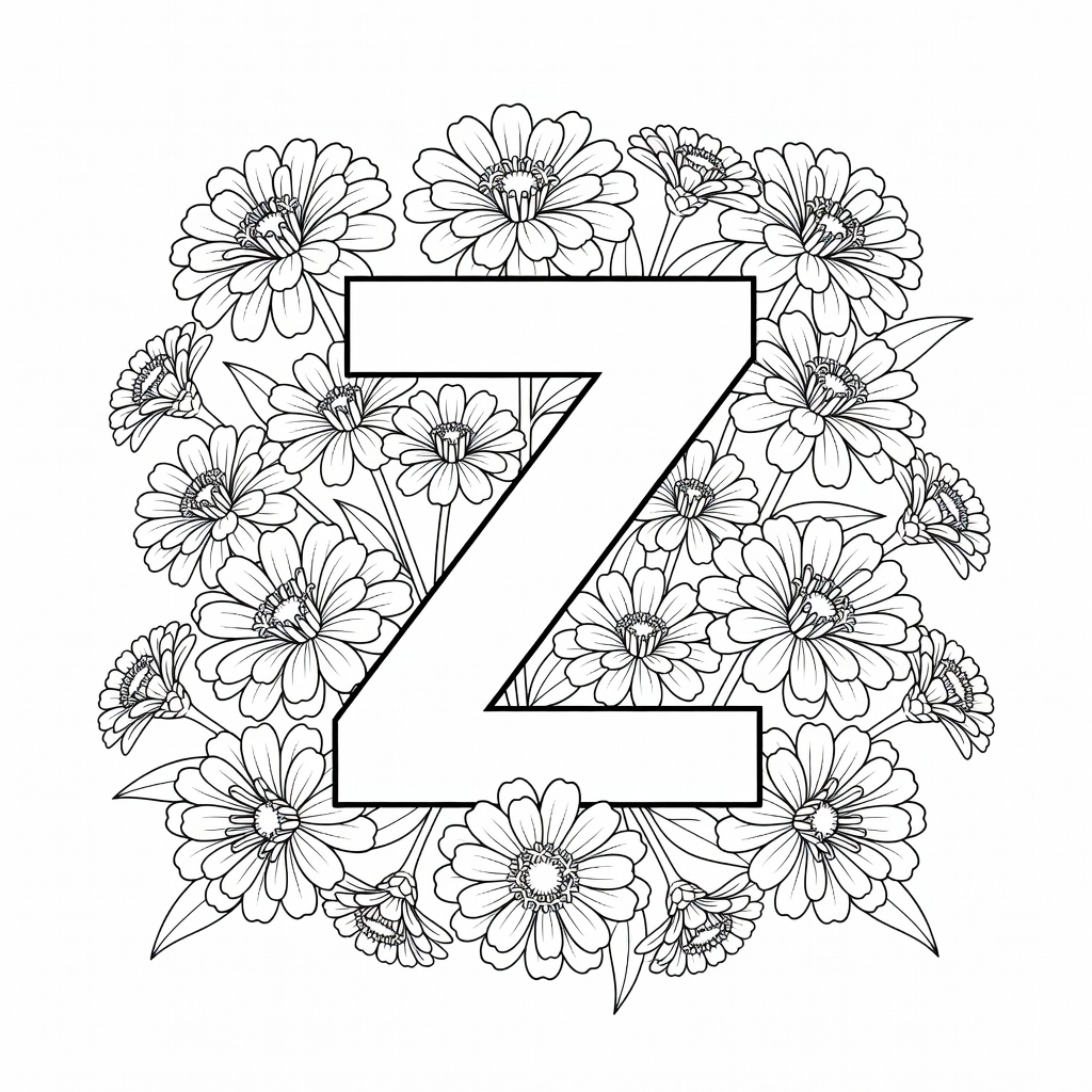 Letter Z coloring page