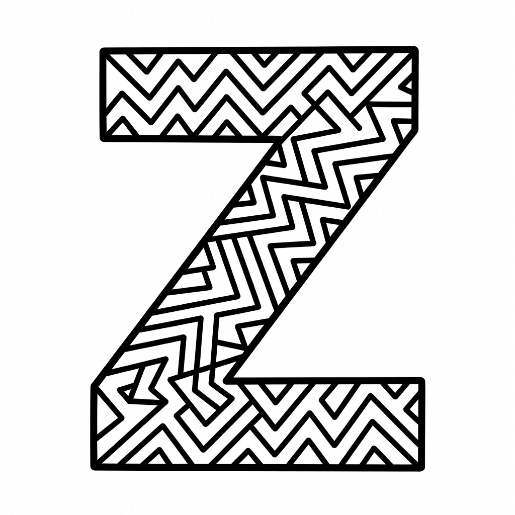 Letter Z coloring page