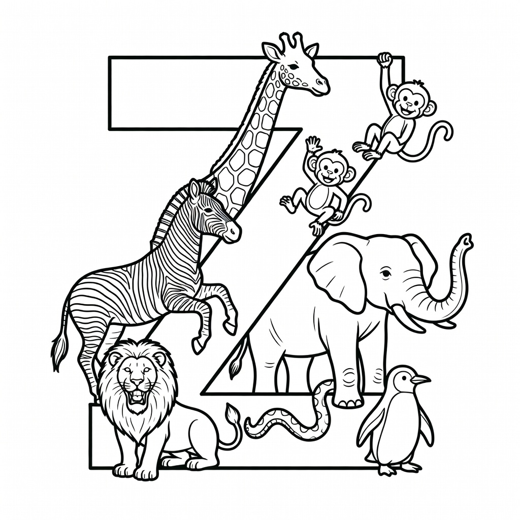 Letter Z coloring page