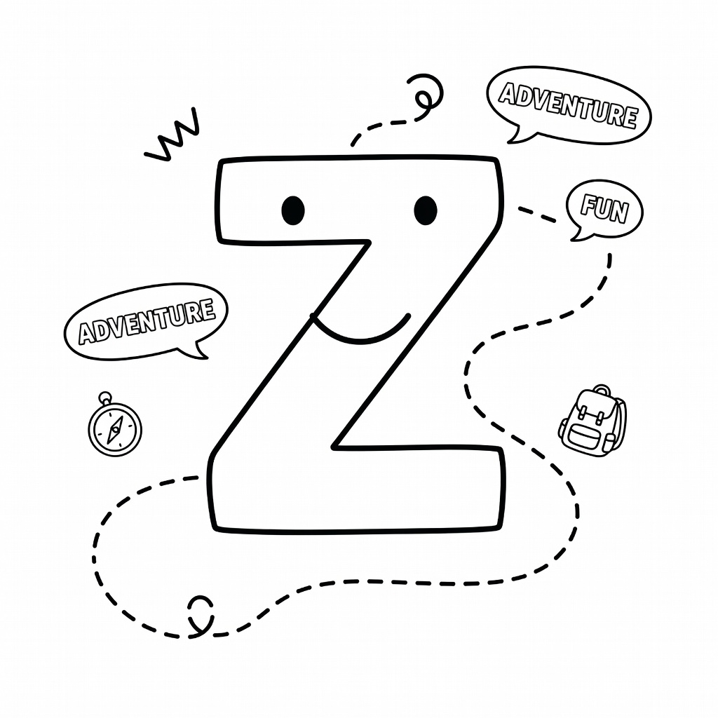 Letter Z coloring page