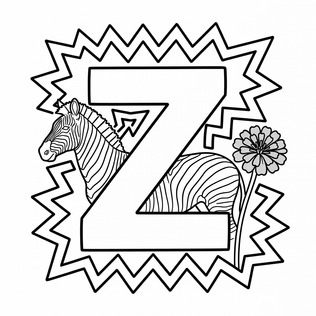 Letter Z coloring page