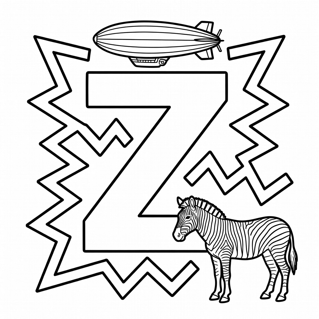 Letter Z coloring page