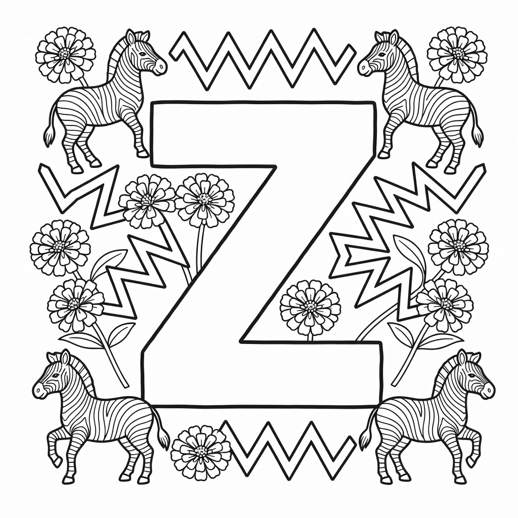 Letter Z coloring page