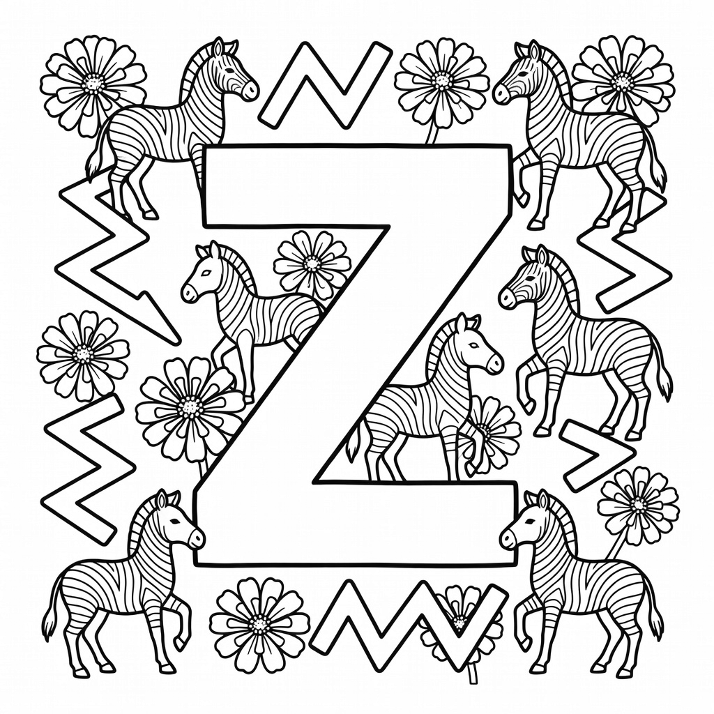 Letter Z coloring page