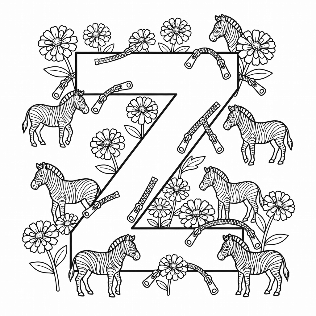 Letter Z coloring page