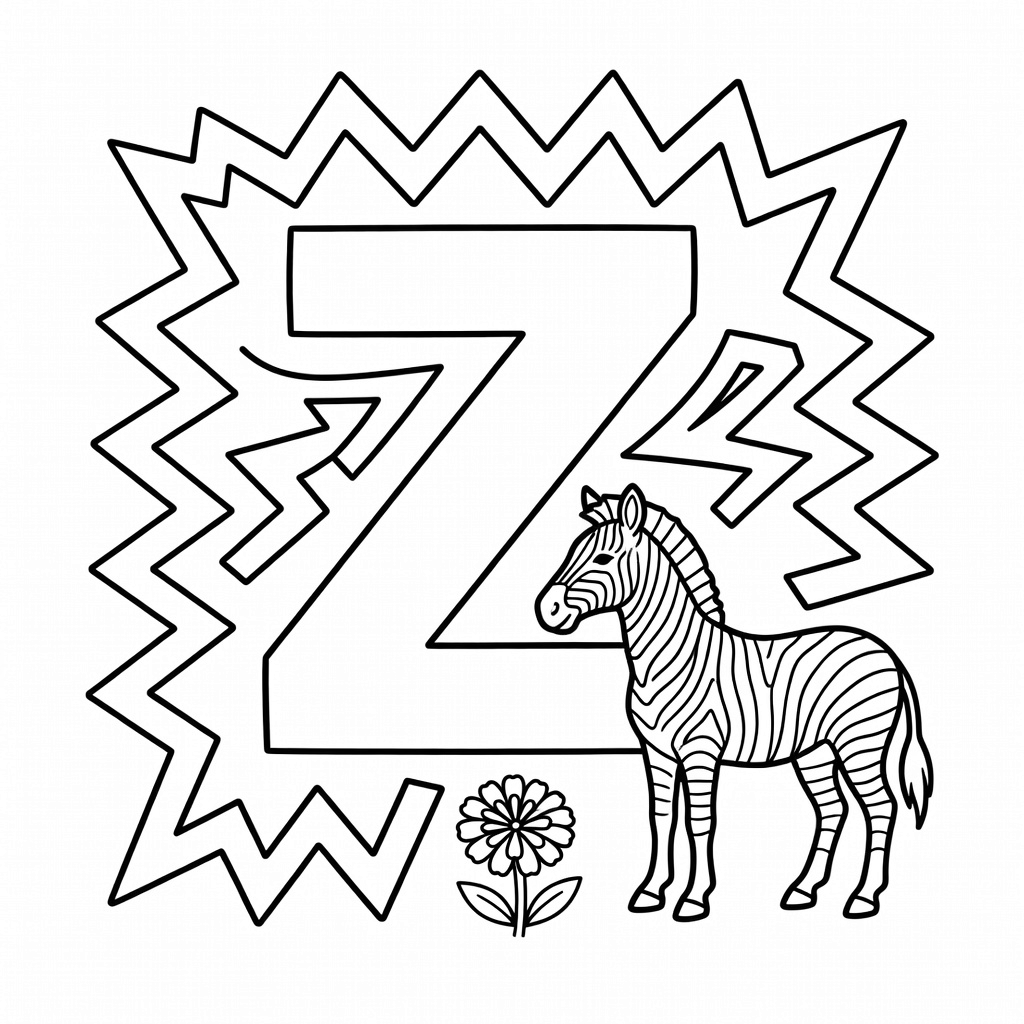 Letter Z coloring page