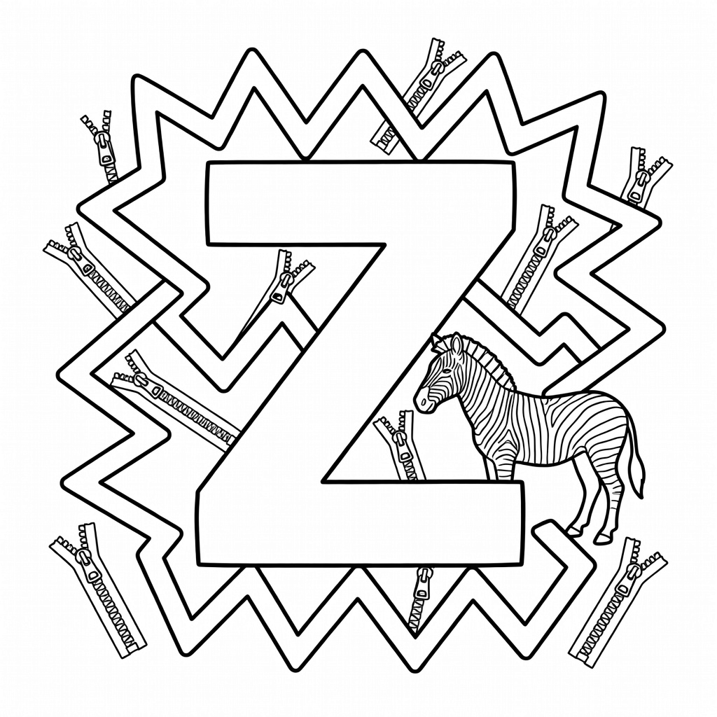 Letter Z coloring page