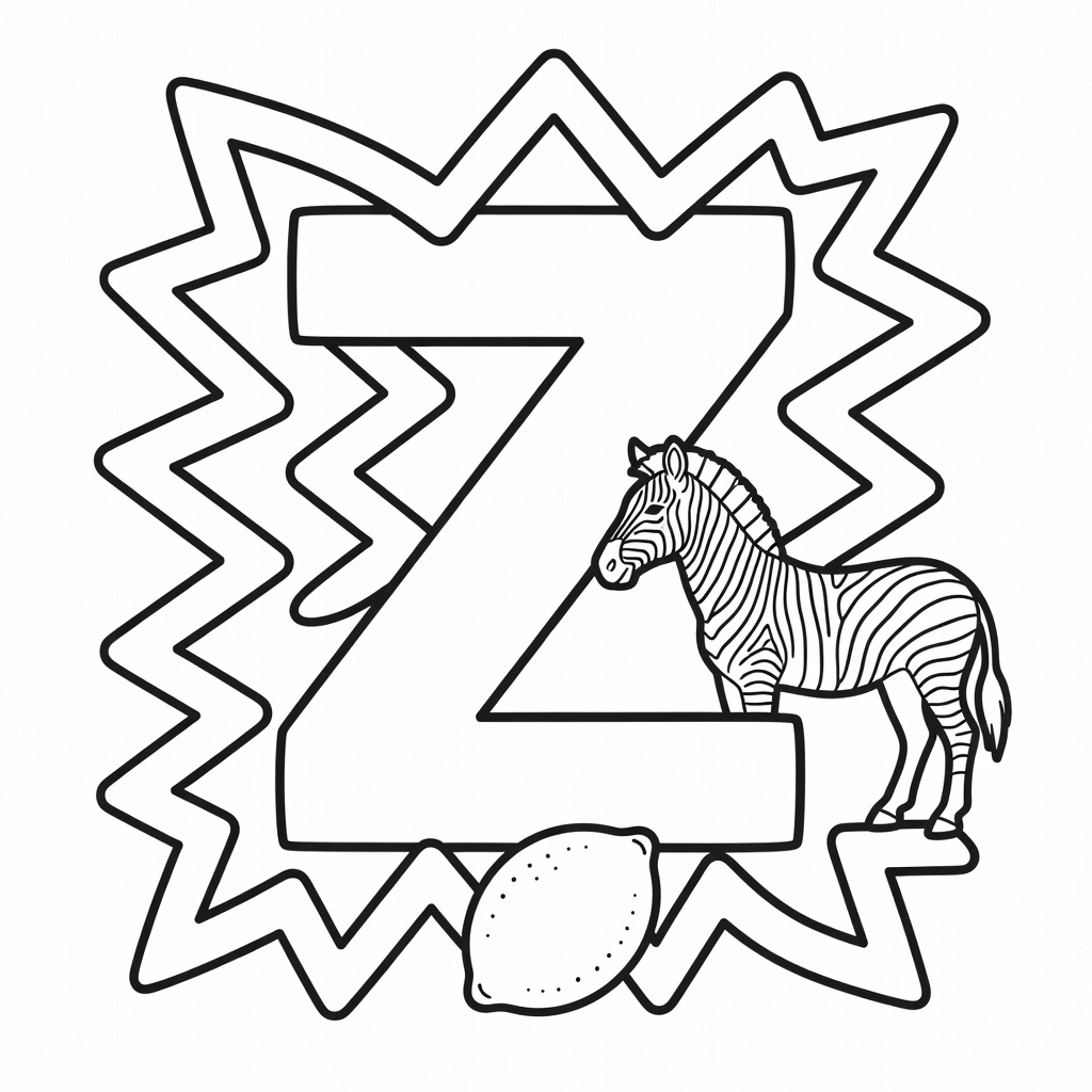 Letter Z coloring page