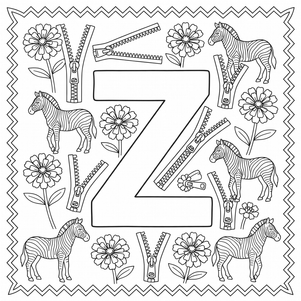 Letter Z coloring page