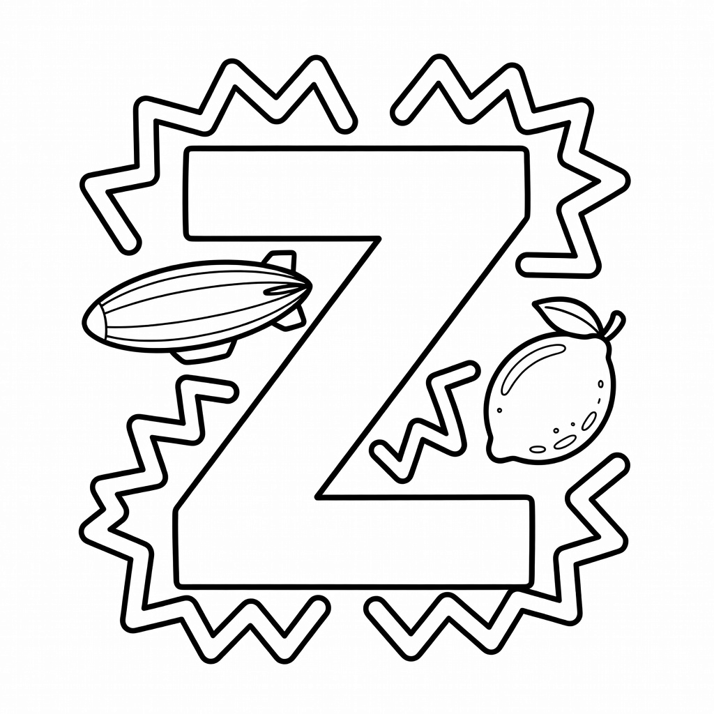 Letter Z coloring page