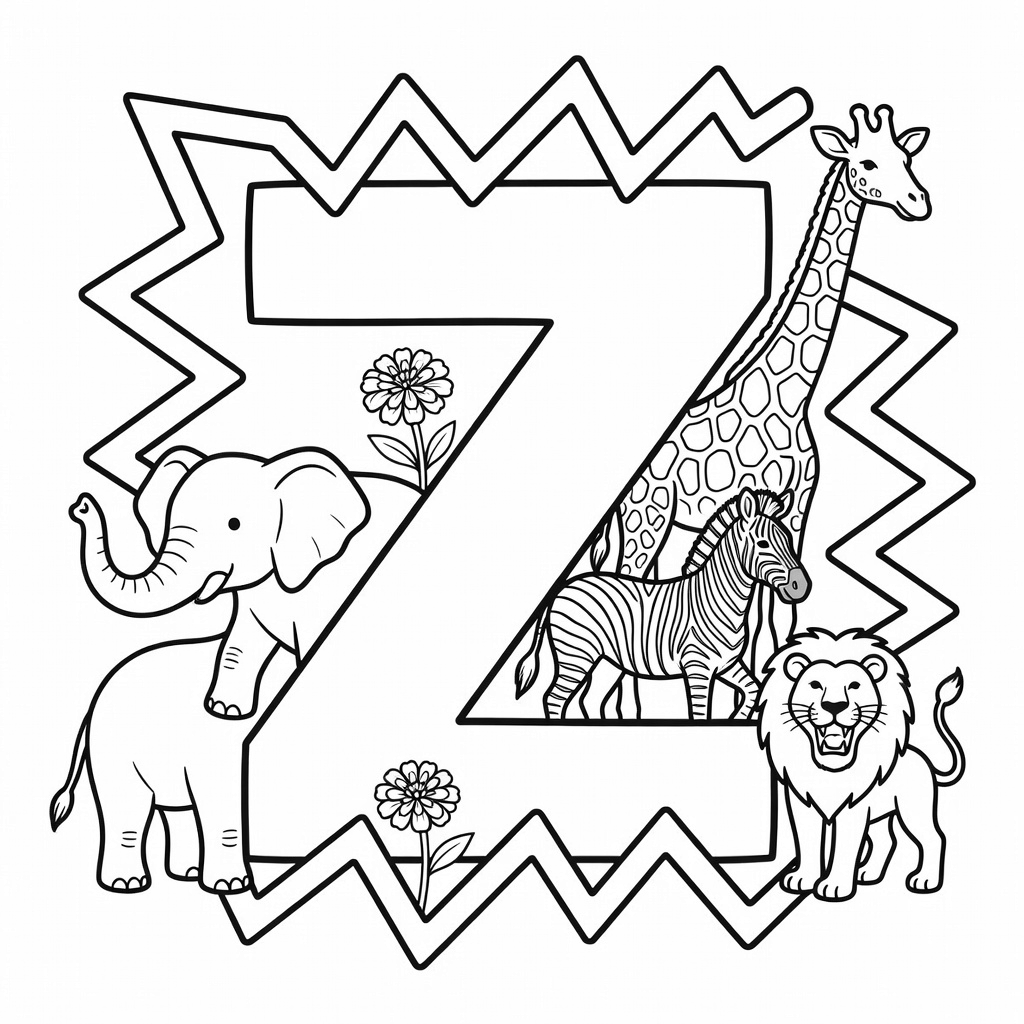 Letter Z coloring page