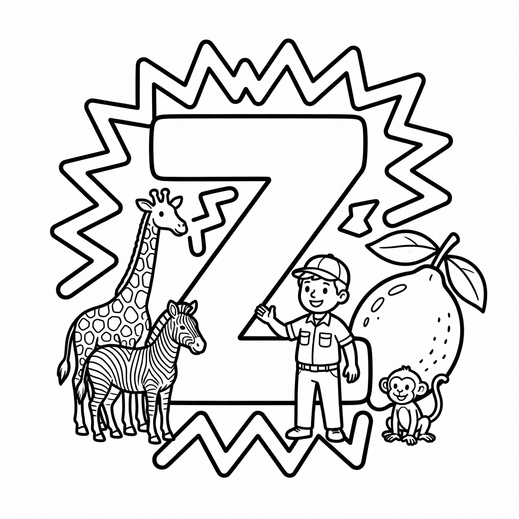 Letter Z coloring page