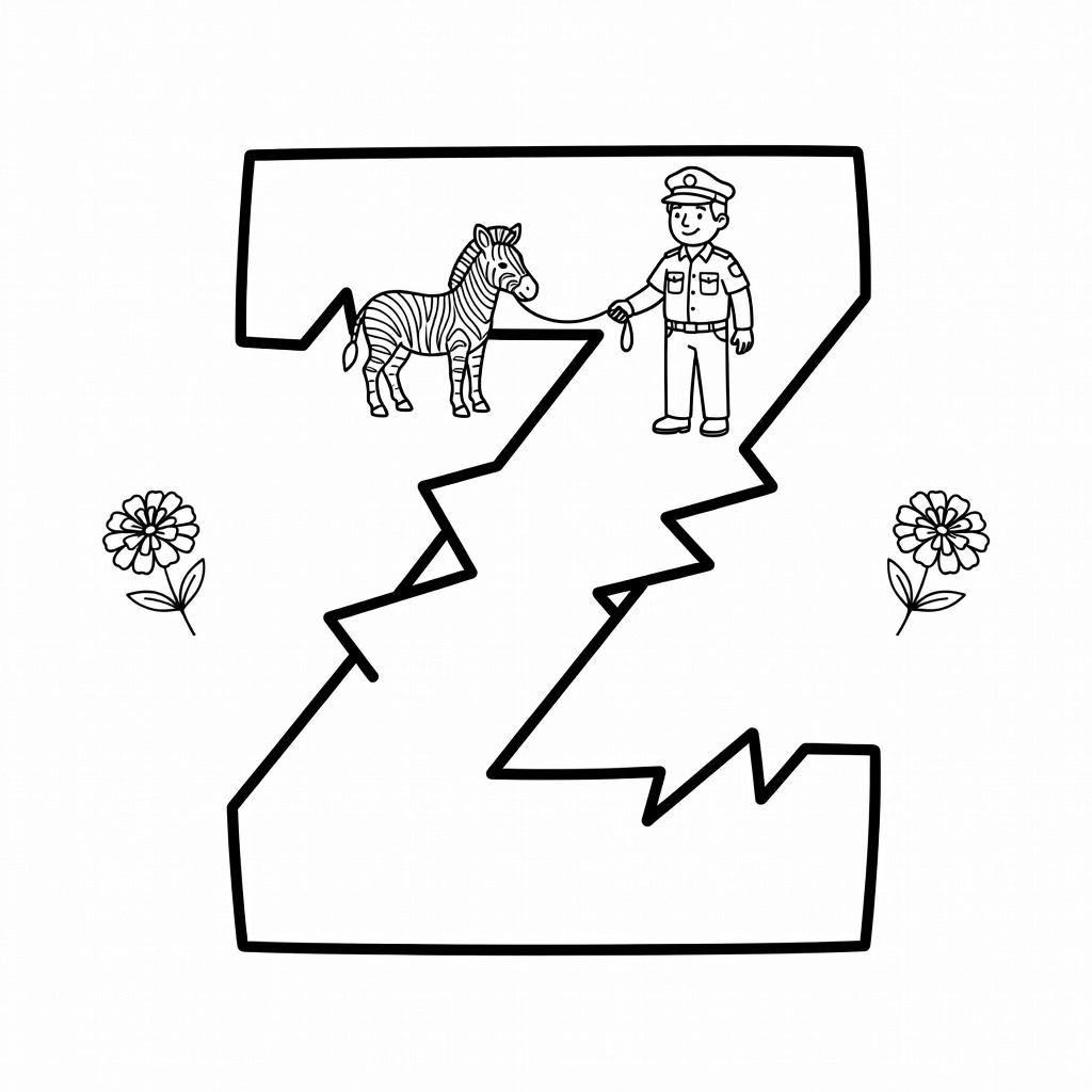 Letter Z coloring page