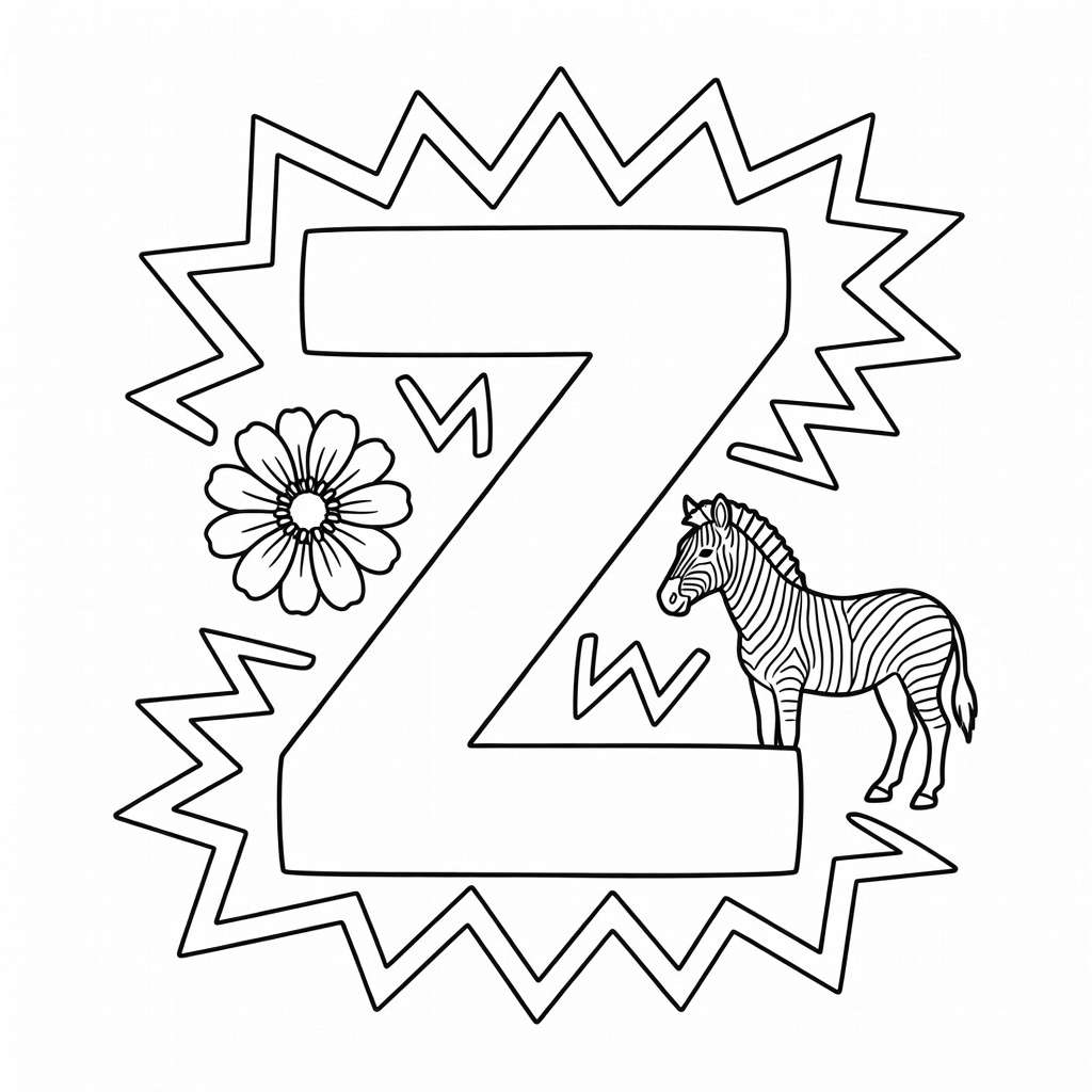 Letter Z coloring page