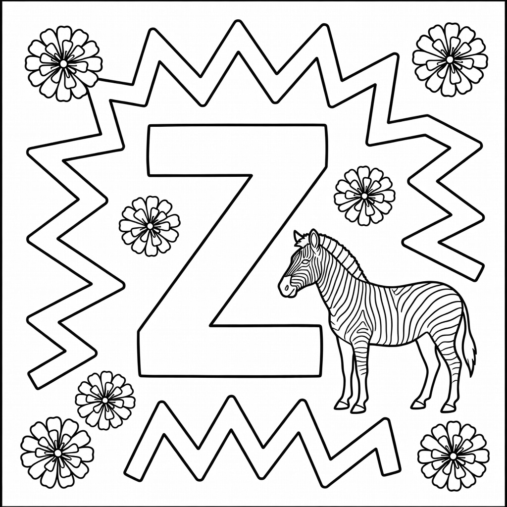Letter Z coloring page