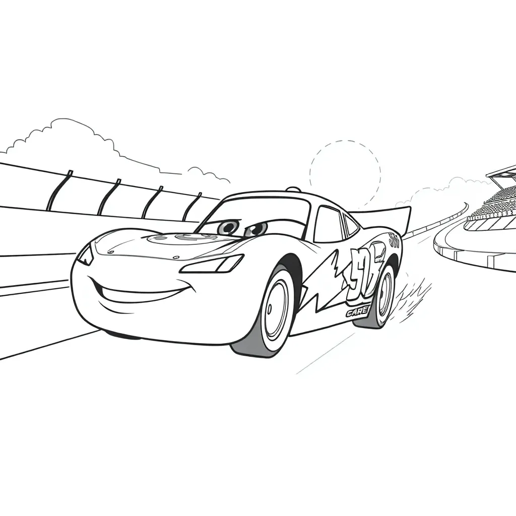Lightning Mcqueen coloring page