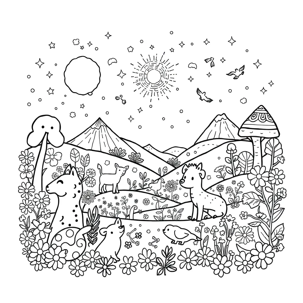 Lisa Frank coloring page