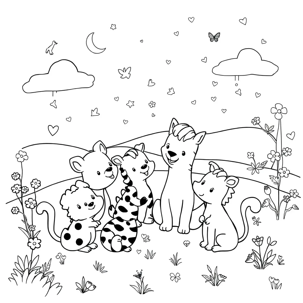 Lisa Frank coloring page