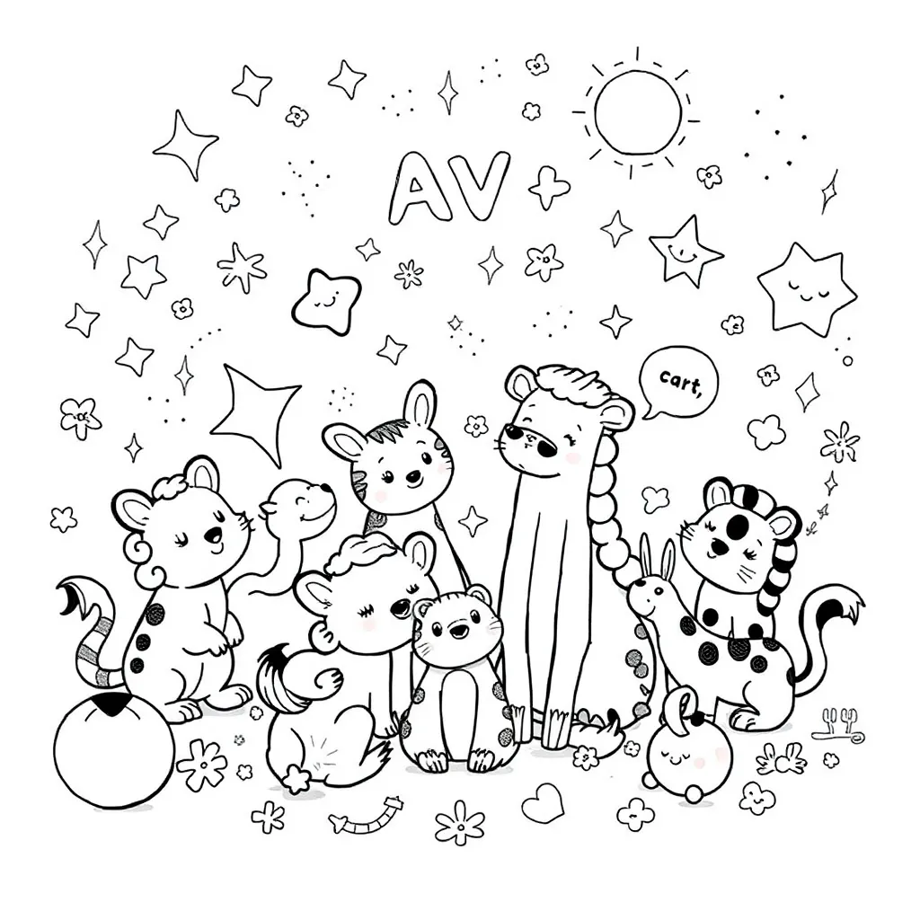 Lisa Frank coloring page