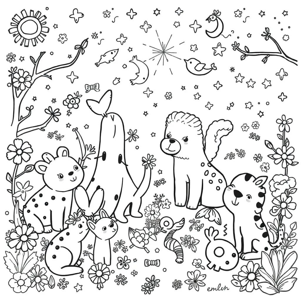 Lisa Frank coloring page