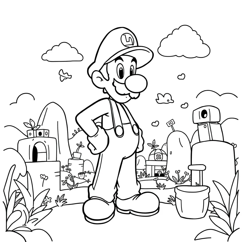 Luigi coloring page