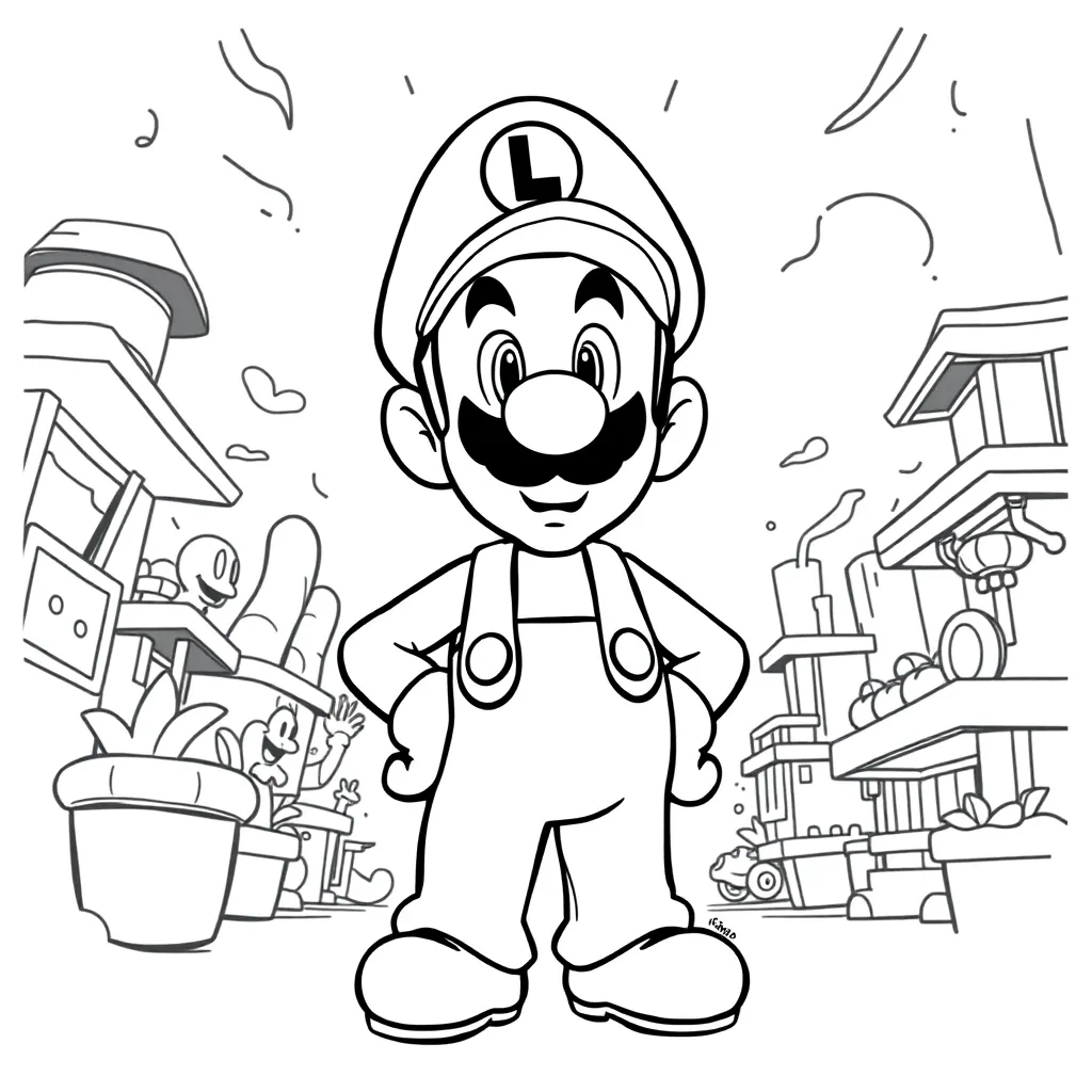 Luigi coloring page