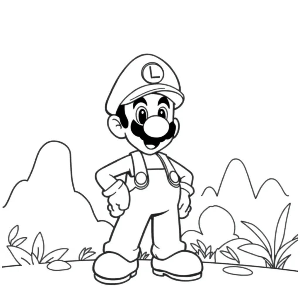 Luigi coloring page