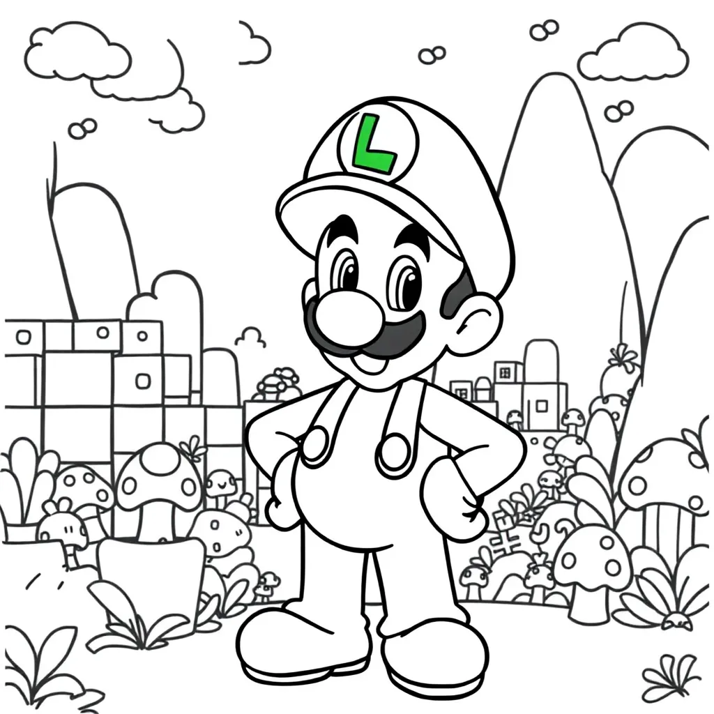 Luigi coloring page