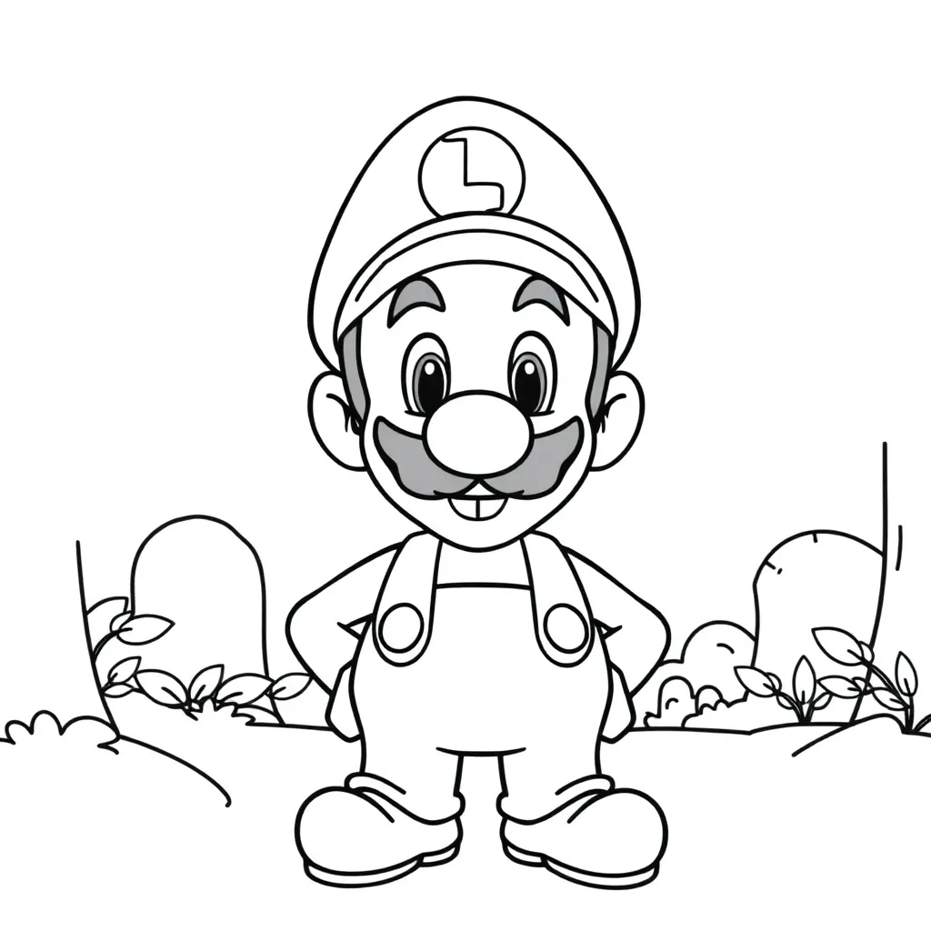 Luigi coloring page